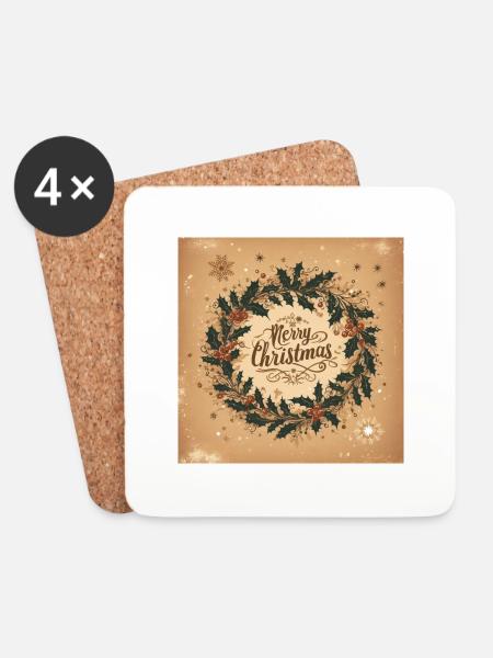 Marry Christmas - Coasters (set of 4) - white