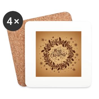 Marry Christmas - Coasters (set of 4) - white - Front