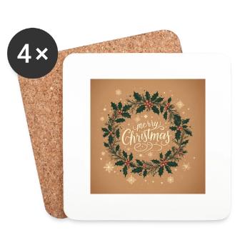 Marry Christmas - Coasters (set of 4) - white - Front