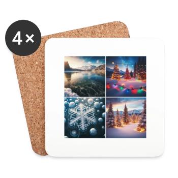 Christmas at the lake - Coasters (set of 4) - white - Front