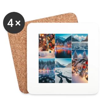 Christmas at the lake - Coasters (set of 4) - white - Front