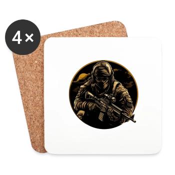 Special Forces Soldier Soldat Logo - Untersetzer (4er-Set) - Weiß - Vorne
