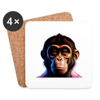 Naughty monkey - Coasters (set of 4) - white - Front