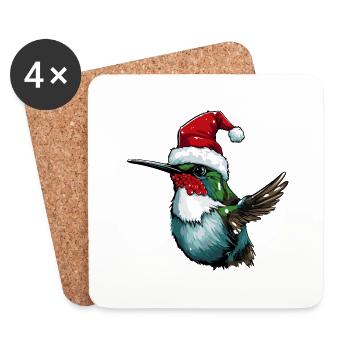 Kolibri Vogel Weihnachten Tier - Untersetzer (4er-Set) - Weiß - Vorne