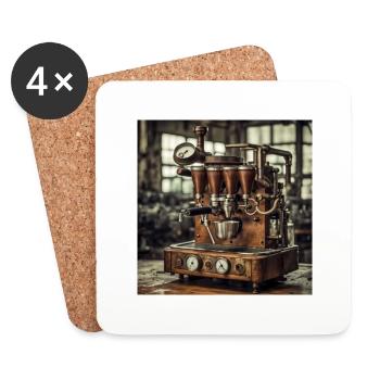 Steampunk Espresso - Coasters (set of 4) - white - Front
