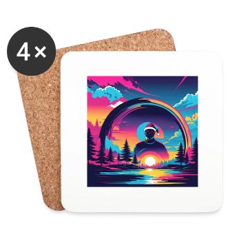 Funky Santa Claus - Coasters (set of 4) - white - Front