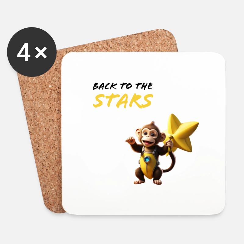 Back to The Stars Baby Affe - Untersetzer (4er-Set) - Weiß