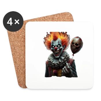 Albtraumclown - Untersetzer (4er-Set) - Weiß - Vorne