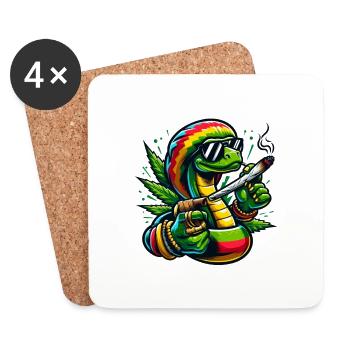 Jamaïcain Stoner Cobra - Dessous de verre (lot de 4) - blanc - Devant