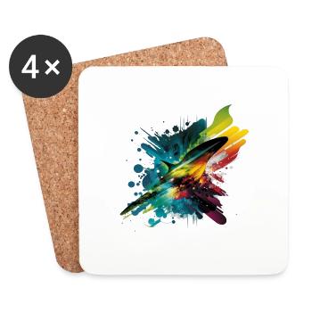 Regenbogen - Untersetzer (4er-Set) - Weiß - Vorne