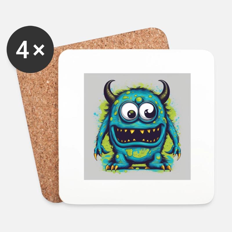 monster - Untersetzer (4er-Set) - Weiß