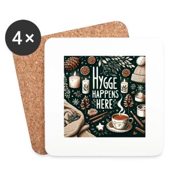 Hygge Happens Here - Coasters (set of 4) - white - Front