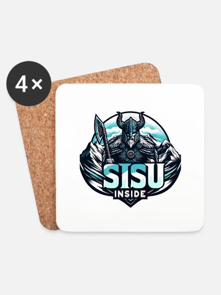 Sisu im Inneren - Untersetzer (4er-Set) - Weiß