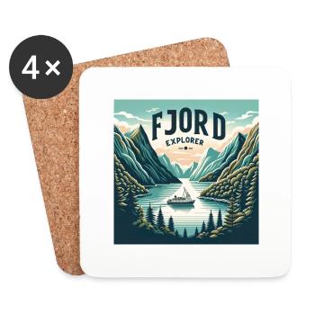 Fjord-Entdecker - Untersetzer (4er-Set) - Weiß - Vorne