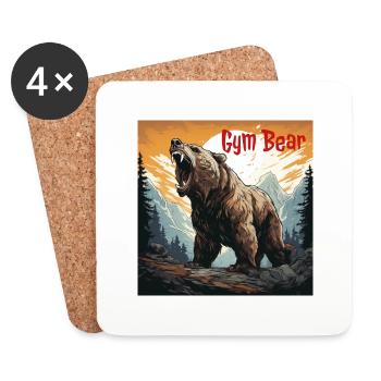Gym Bear Fitness - Coasters (set of 4) - white - Front