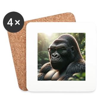 Gorilla mir Sonnenbrille - Untersetzer (4er-Set) - Weiß - Vorne