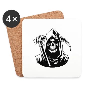 Grim Reaper's Embraceb - Monochrome - Coasters (set of 4) - white - Front