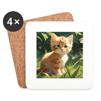 Baby kitten. - Coasters (set of 4) - white - Front