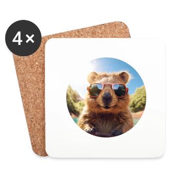 Keep smiling Quokka - Untersetzer (4er-Set) - Weiß - Vorne
