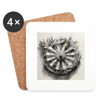 Dartboard Winkinger Shield - Coasters (set of 4) - white - Front