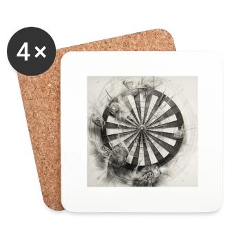 Dartboard Dartscheibe Winkingerschild - Coasters (set of 4) - white - Front