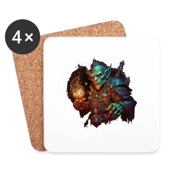 Chaman orc - Dessous de verre (lot de 4) - blanc - Devant