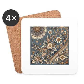 Floral Pattern Vintage - Coasters (set of 4) - white - Front