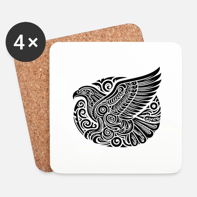 Adler - Untersetzer (4er-Set) - Weiß