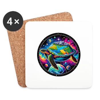 Terre plate - La vérité - Dessous de verre (lot de 4) - blanc - Devant