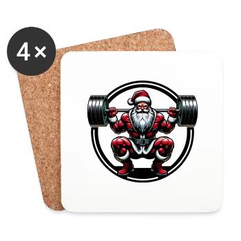 Squats Santa - Coasters (set of 4) - white - Front