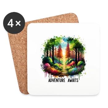 Adventure Awaits - Untersetzer (4er-Set) - Weiß - Vorne