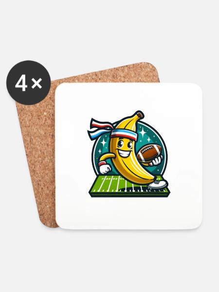 Football Banana - Coasters (set of 4) - white