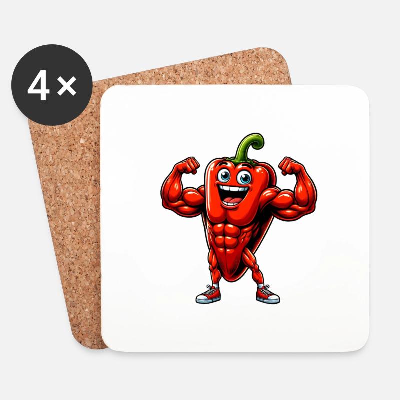Pumperpaprika - Untersetzer (4er-Set) - Weiß
