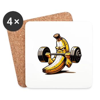 The strong banana - Coasters (set of 4) - white - Front