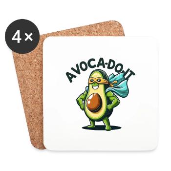 Avoca-Do-It (Avocat-Faire-Faire) - Dessous de verre (lot de 4) - blanc - Devant