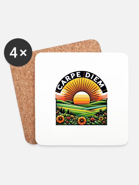 Carpe Diem - Coasters (set of 4) - white