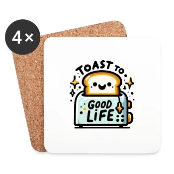 Toast to good Life - Coasters (set of 4) - white - Front
