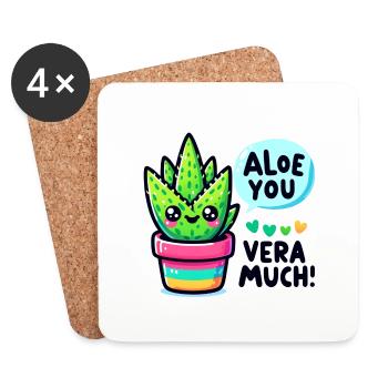 Aloe you vera much - Coasters (set of 4) - white - Front