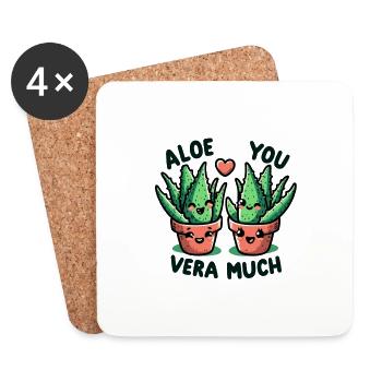 Aloe you vera much - Coasters (set of 4) - white - Front