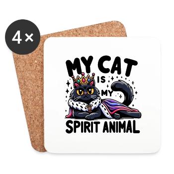Mon chat est mon Animal - Dessous de verre (lot de 4) - blanc - Devant
