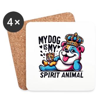 Mon chien est mon Animal - Dessous de verre (lot de 4) - blanc - Devant