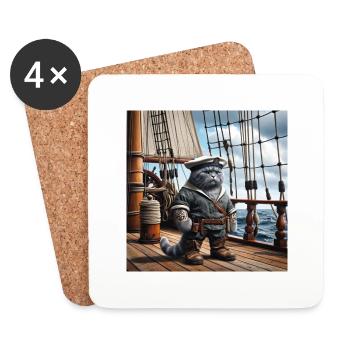 🚢 "Der Seebär" - Untersetzer (4er-Set) - Weiß - Vorne