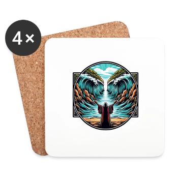 Moses parted the sea. - Coasters (set of 4) - white - Front