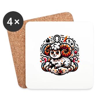 Ram - Coasters (set of 4) - white - Front