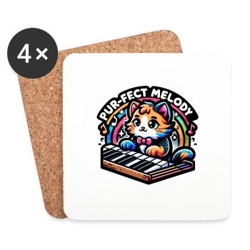Purfect Melody - Coasters (set of 4) - white - Front