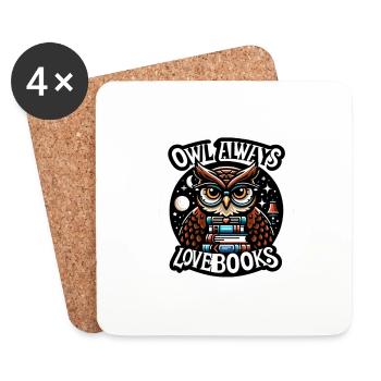 Owl Always Love Books - Coasters (set of 4) - white - Front