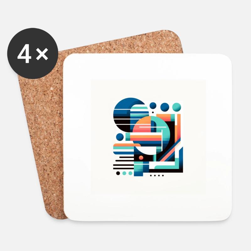 Futuristische Geometrie - Untersetzer (4er-Set) - Weiß