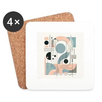 Geometric Meditation - Coasters (set of 4) - white - Front
