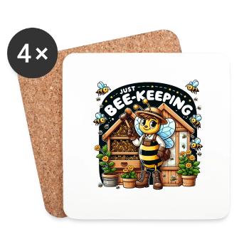 Juste l’apiculture - Dessous de verre (lot de 4) - blanc - Devant