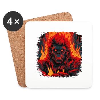 gorilla humor animal kingdom present ape - Untersetzer (4er-Set) - Weiß - Vorne